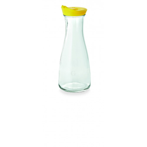 WAS Karaffe mit Deckel 1,0 Liter gelb Ø 6,7 cm Glas