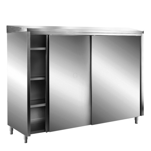 SARO Edelstahl-Lagerschrank mit Schiebetüren, 1200 x 700 x 2140 mm