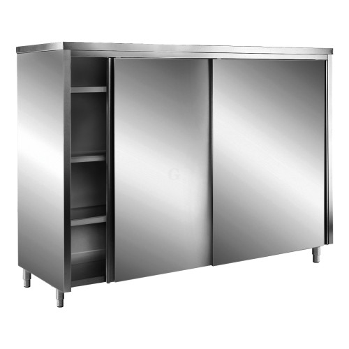 SARO Edelstahl-Lagerschrank mit Schiebetüren AISI 304, 1400 x 600 x 2000 mm