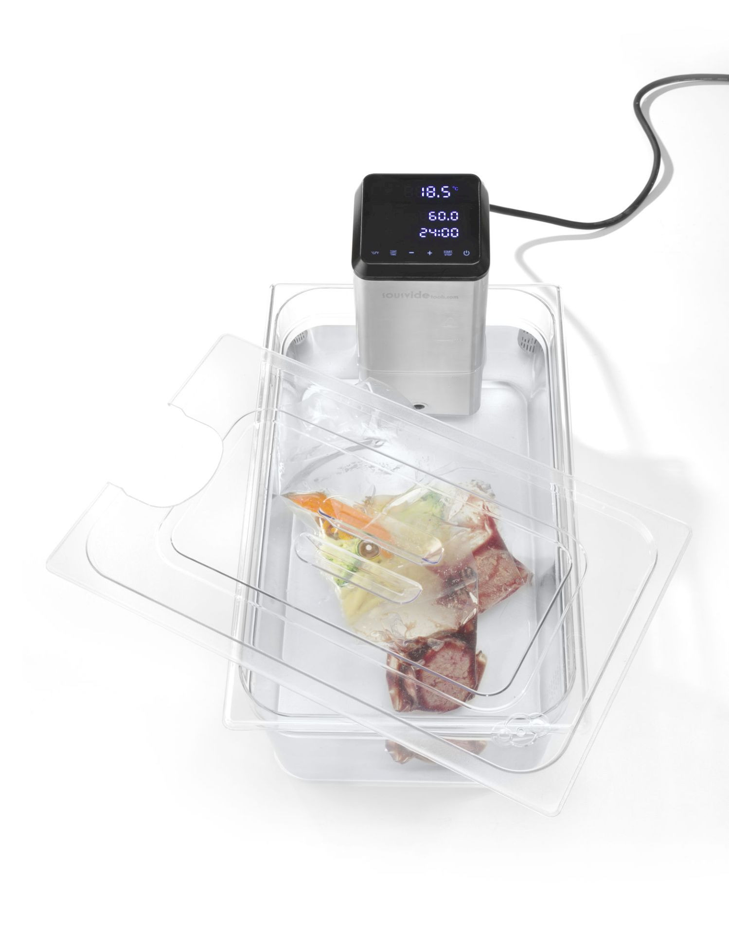 Hendi Gastronorm-Deckel Sous-Vide-Stick-Aussparung, GN 1/2, Transparent, 265x325mm | Gastrodax®