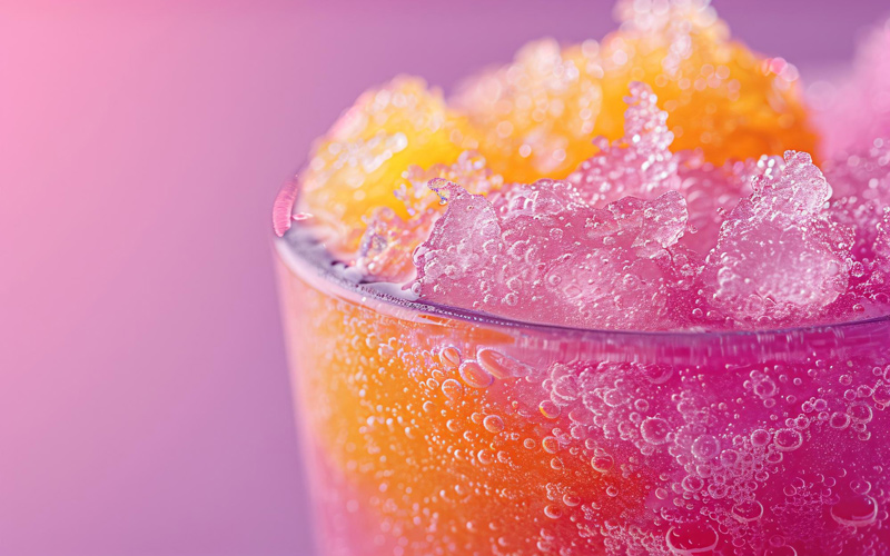 Das Eis des Slush Eis erinnert an Matsch