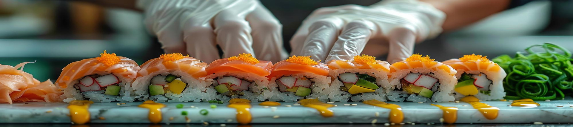 Profi bereitet Sushi vor